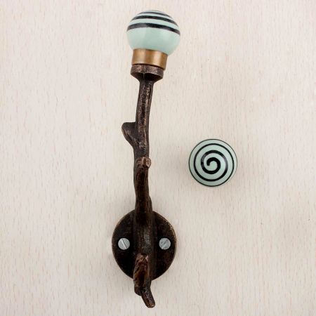 Sage Green Black Strip Tree Hooks-EHG-80